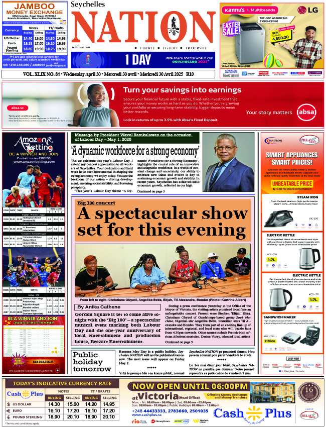 Wednesday 30 April, 2025