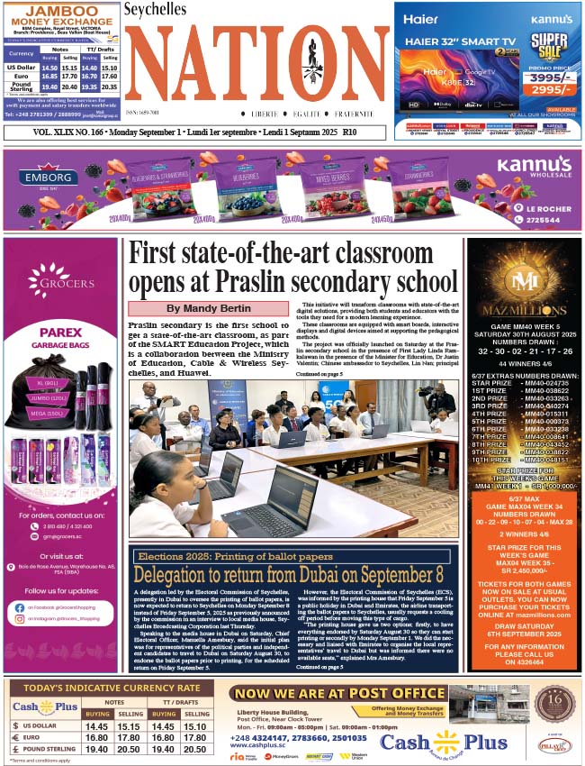 Monday 01 September, 2025