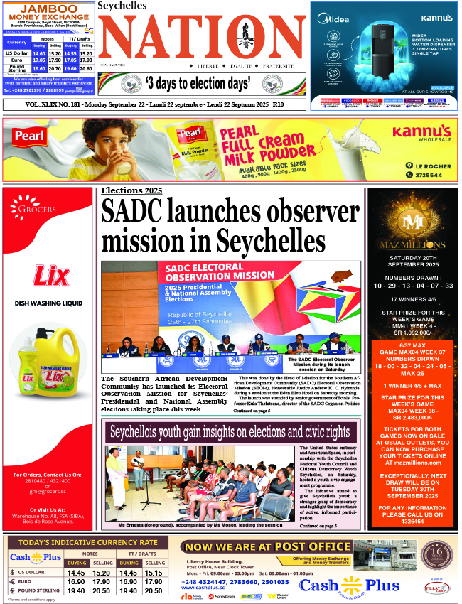 Monday 22 September, 2025
