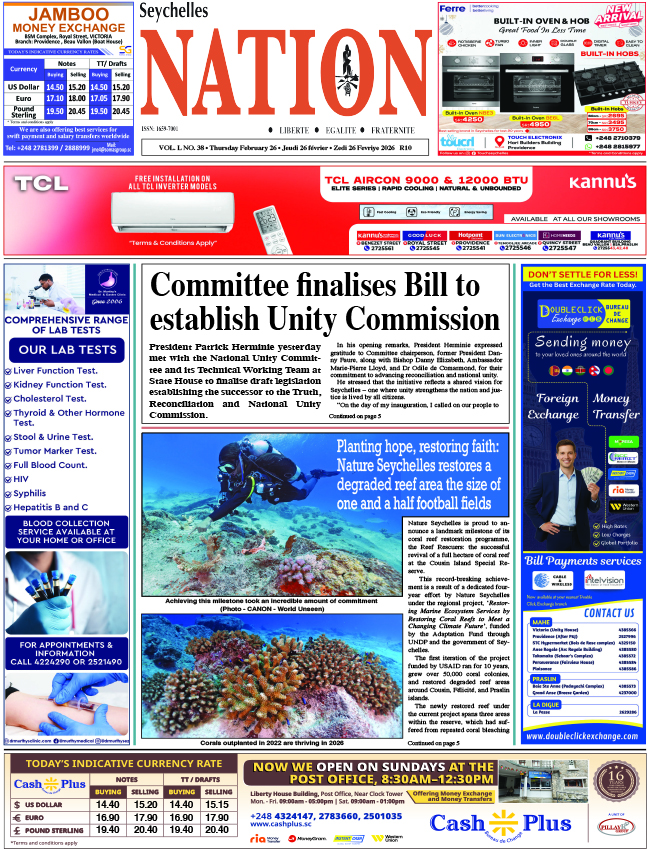 Thursday 26 February, 2026