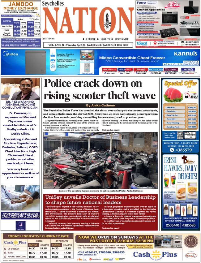 Thursday 30 April, 2026