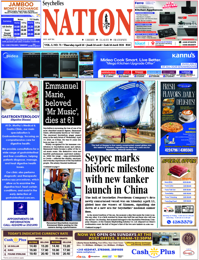 Thursday 16 April, 2026