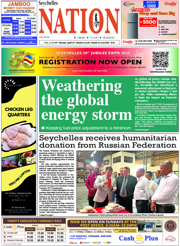 Tuesday 14 April, 2026