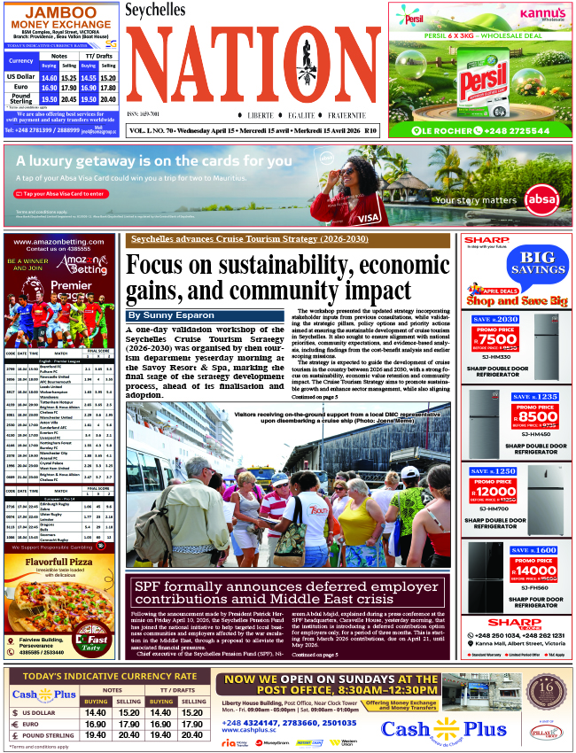 Wednesday 15 April, 2026