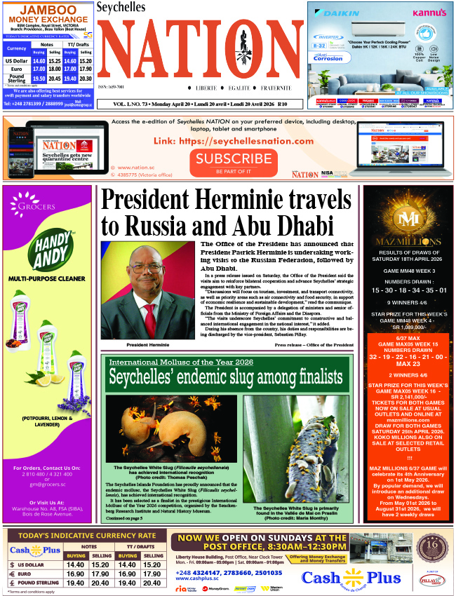 Monday 20 April, 2026