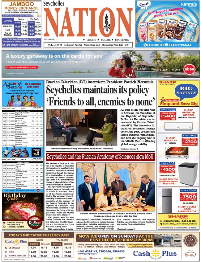 Wednesday 22 April, 2026
