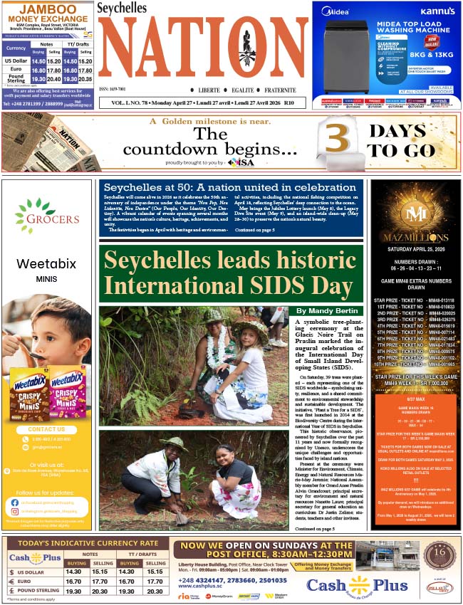 Monday 27 April, 2026