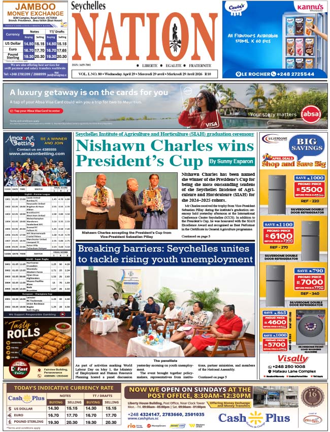 Wednesday 29 April, 2026