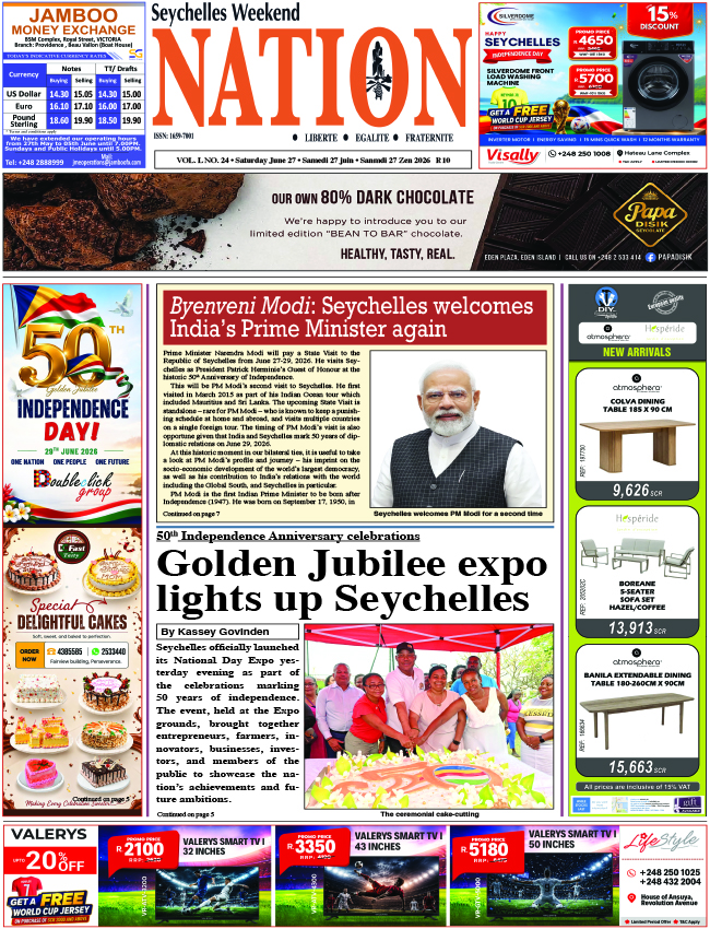Saturday 27 June, 2026