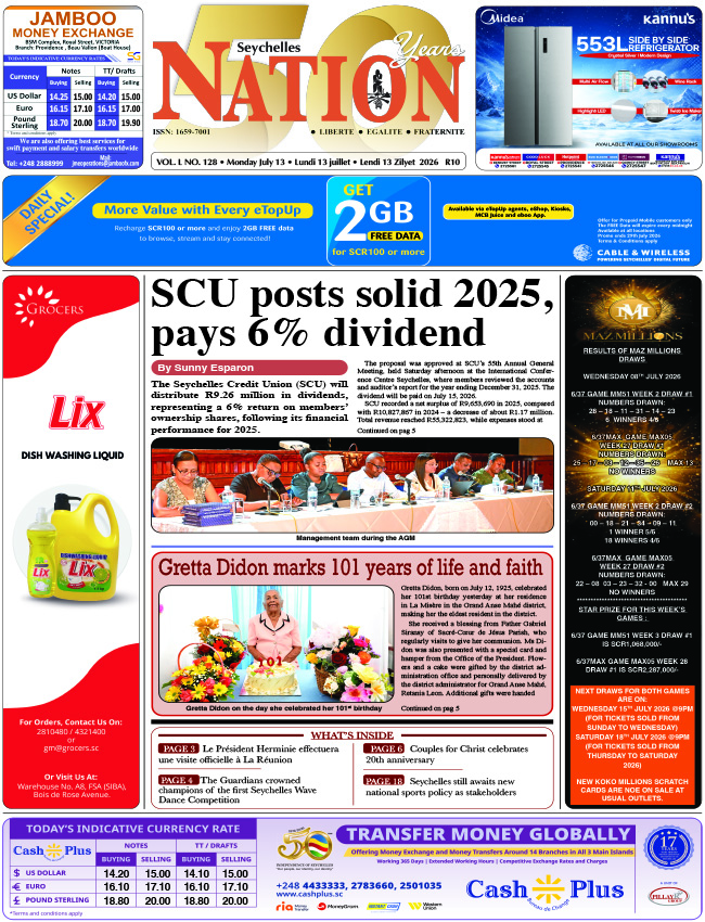 Monday 13 July, 2026