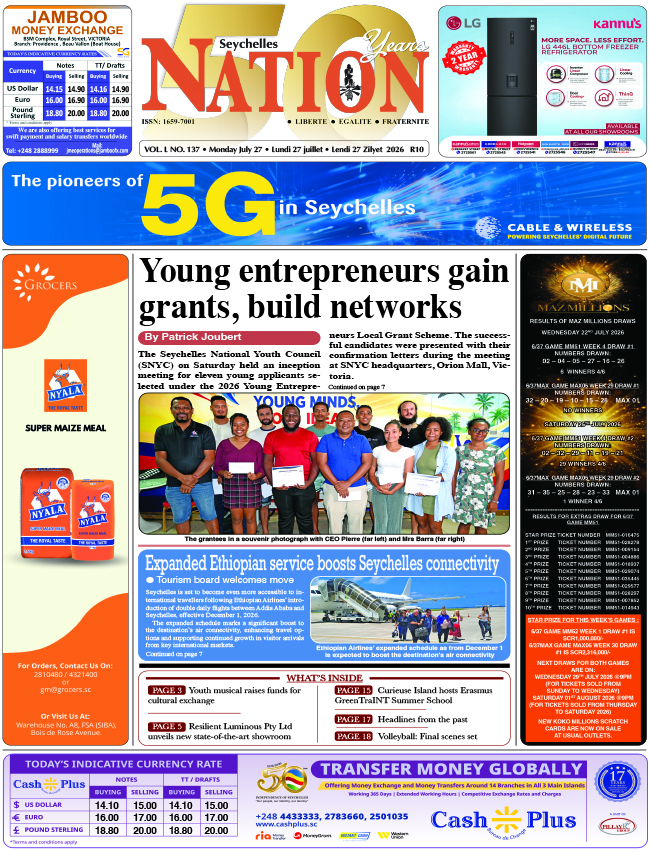 Monday 27 July, 2026