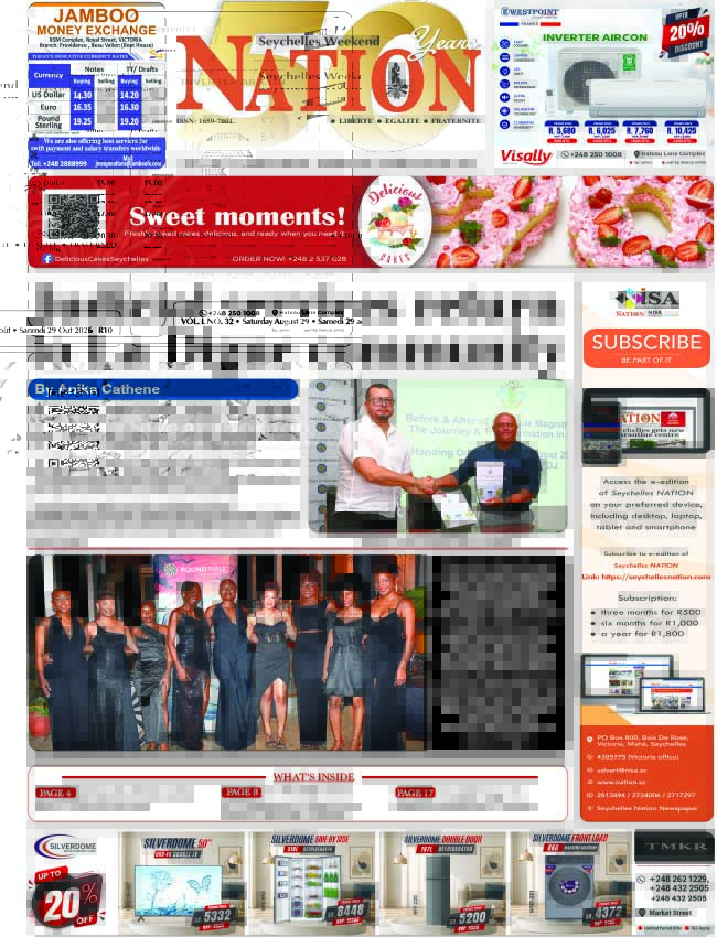 Saturday 29 August, 2026