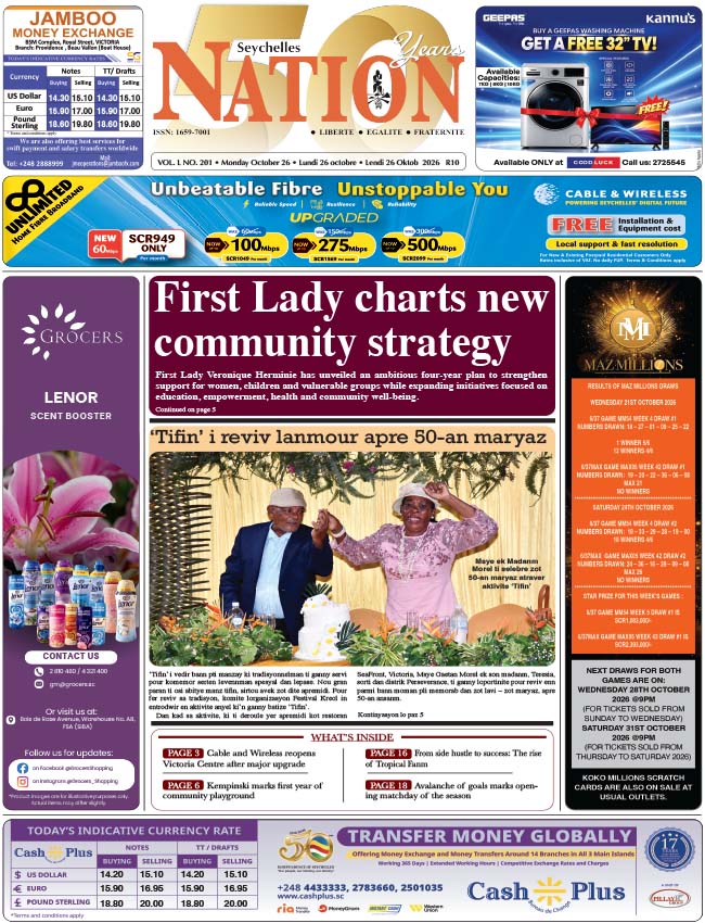 Monday 26 October, 2026