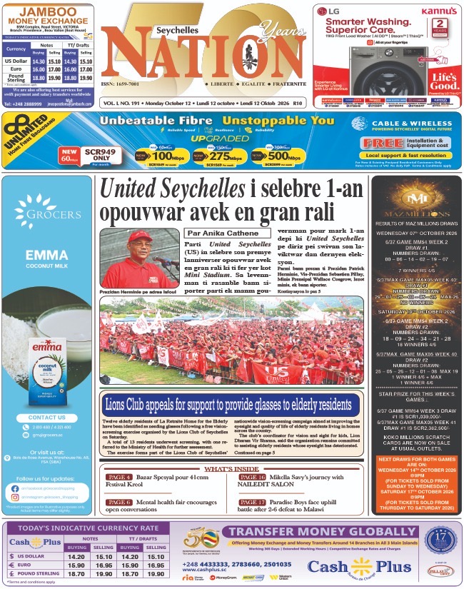 Monday 12 October, 2026